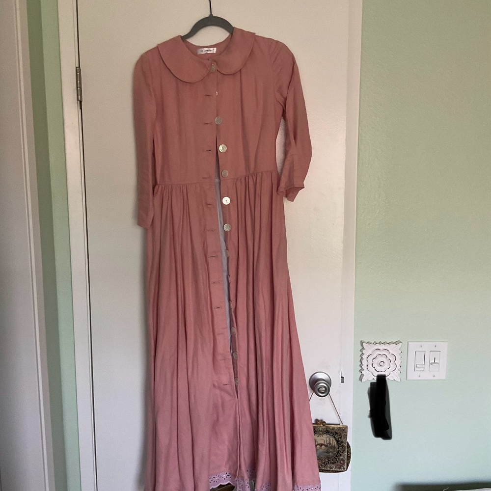 Pink 100% Linen dress in Son de Flor style, size XS (offers welcome)